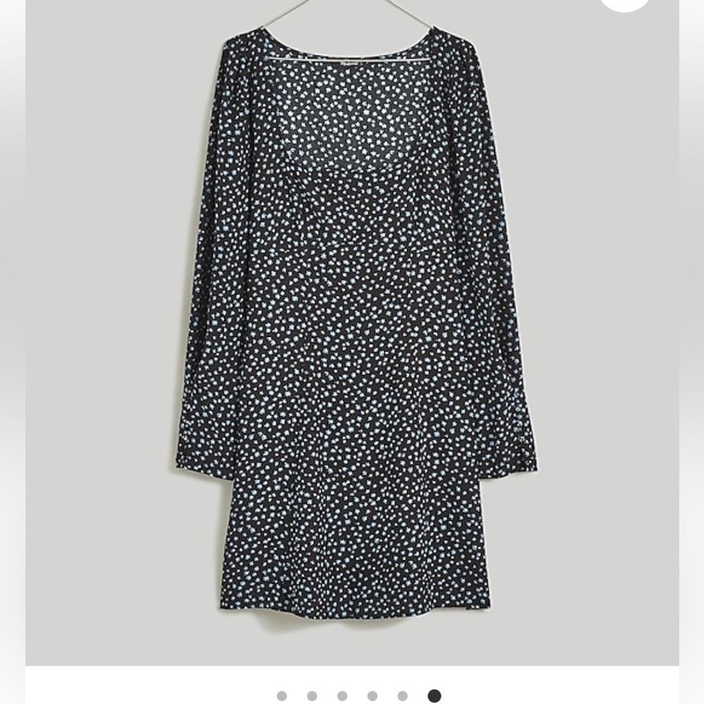 Madewell Seamed Long-Sleeve Mini Dress in ditsy floral